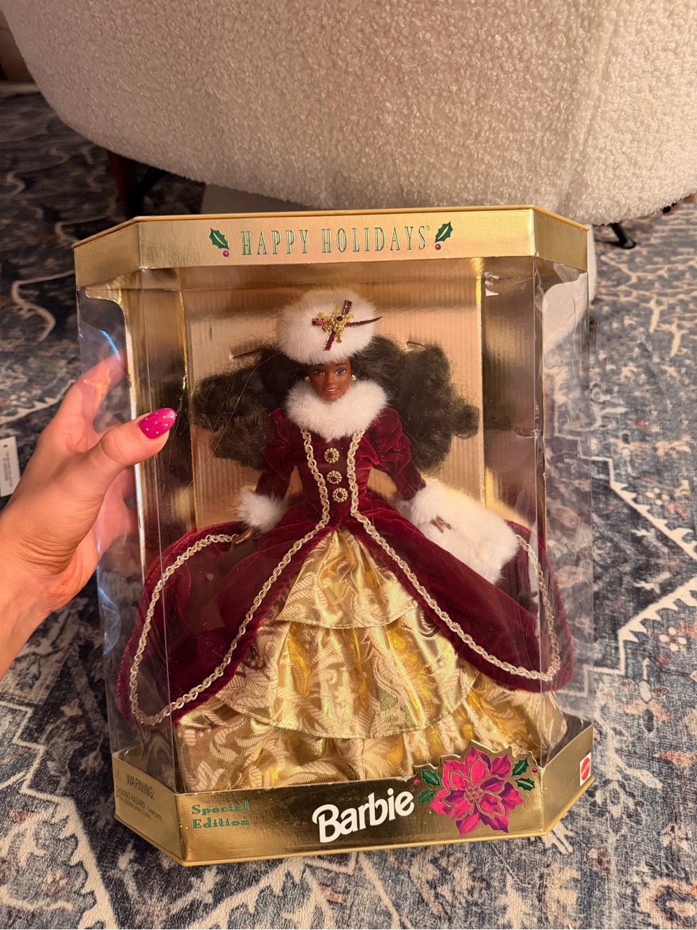 1996 Christmas Barbie Happy Holidays African American Special Edition 15647